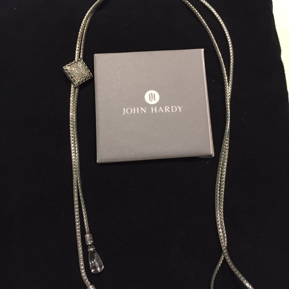 JOHN HARDY LARIAT NECKLACE WITH DIAMOND PAVE